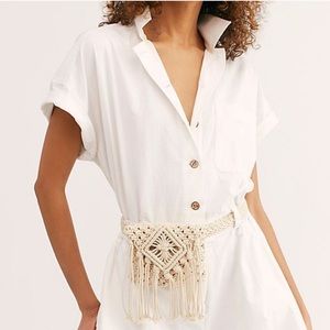 Free people macrame beach flower belt bag NWOT